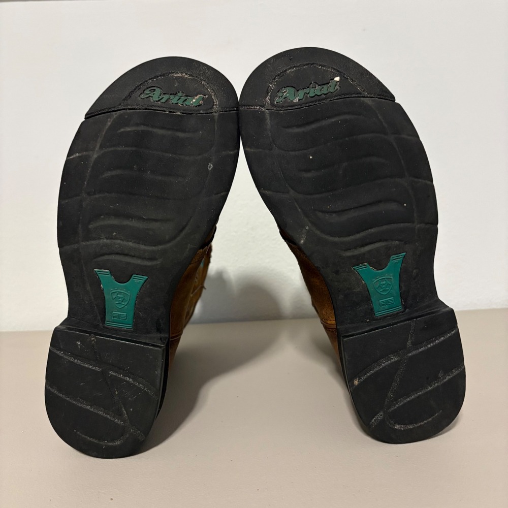 Ariat Fatbaby Brown Leather Western Cowboy Boots Turquoise Embroidery Women's 9B - Picture 7 of 14